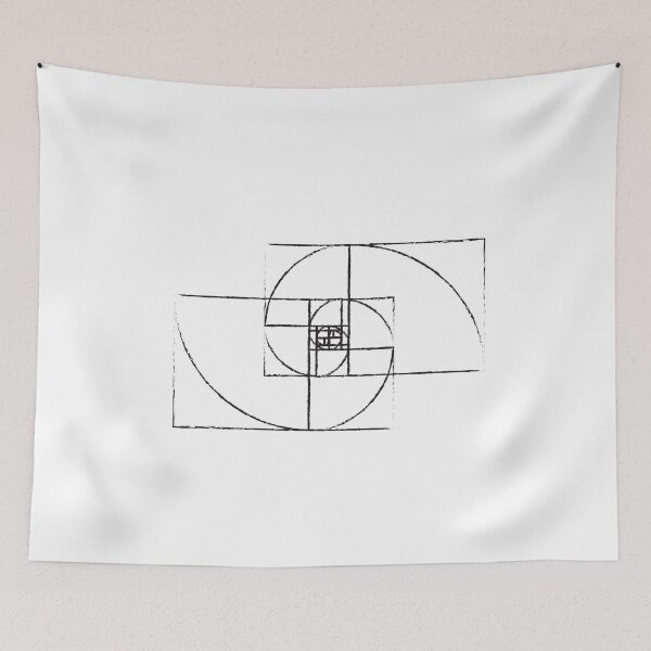 Aperçu de l'œuvre Croquis de la séquence de Fibonacci en spirale du nombre d'or créée et vendue par ghost888.