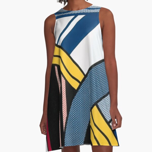 Modern painting with target by roy lichtenstein A-Line Dress