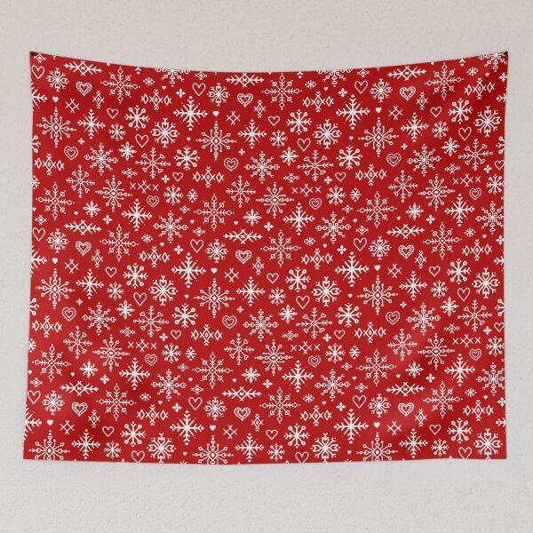 Item preview, Scandinavian white and red snowflakes designed and sold by LaPetiteBelette.