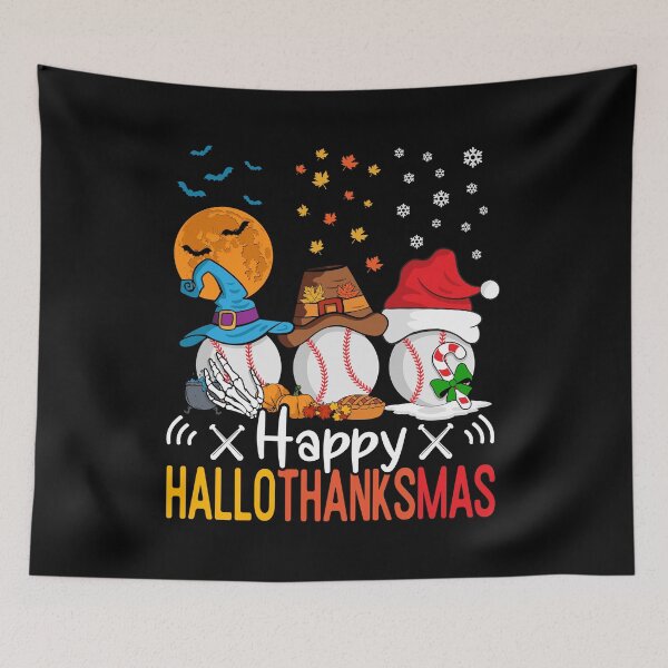 Item preview, Baseball Happy Halloween Thanksgiving Christmas HalloThanksMas designed and sold by Designer-Girl.