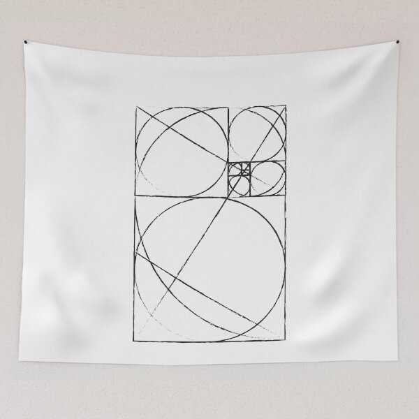 Item preview, Golden Ratio Spiral Fibonacci Sequence Circles and Squares designed and sold by ghost888.