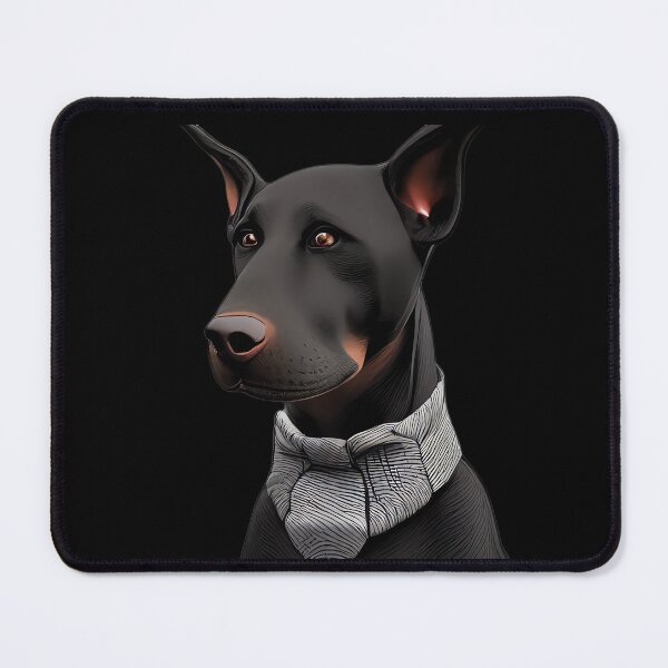 Item preview, Dobermann wearing a cute scarf designed and sold by musicroom.
