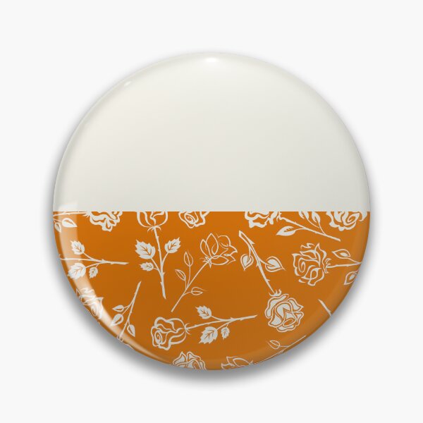 Item preview, Vintage White Roses on Horizontal Cream and Dark Orange Split   designed and sold by HiddenPuppets.