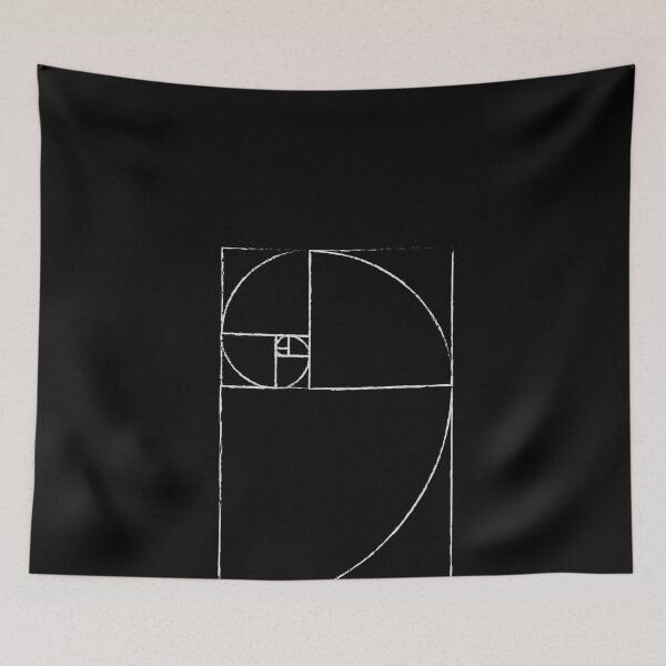 Item preview, Black Golden Ratio Spiral Fibonacci Sequence Sketch  designed and sold by ghost888.