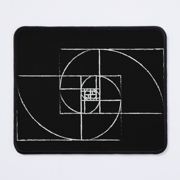 Item preview, Black Golden Ratio Spiral Fibonacci Sequence Cyclone Sketch designed and sold by ghost888.
