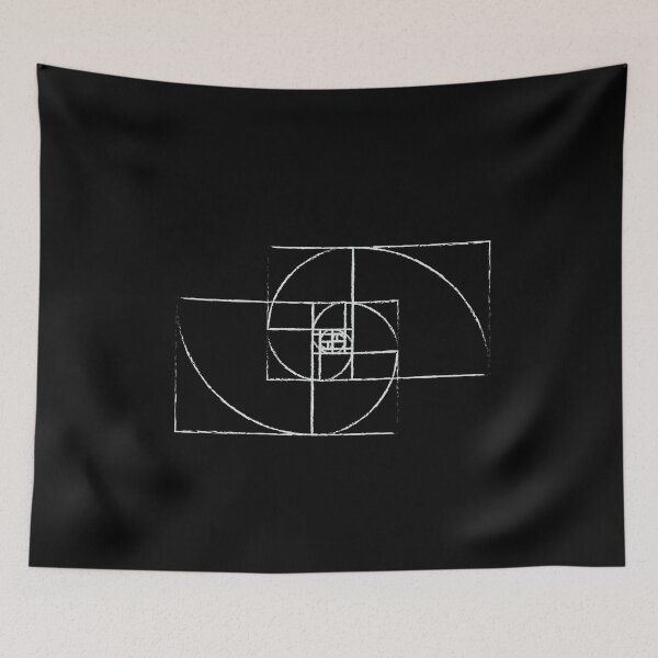 Aperçu de l'œuvre Croquis de cyclone de séquence de Fibonacci en spirale de rapport d'or noir créée et vendue par ghost888.