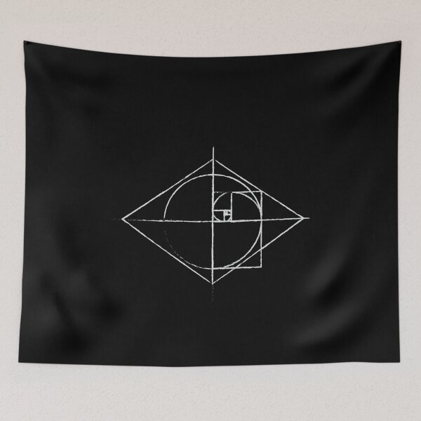 Item preview, Black Golden Ratio Spiral Fibonacci Sequence Tattoo Inspired Sketch  designed and sold by ghost888.