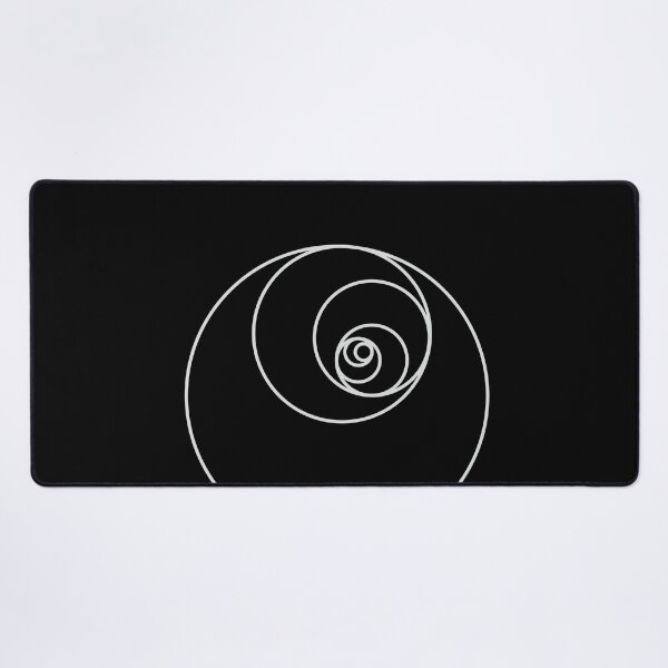 Item preview, Black Golden Ratio Spiral Fibonacci Sequence Circles designed and sold by ghost888.