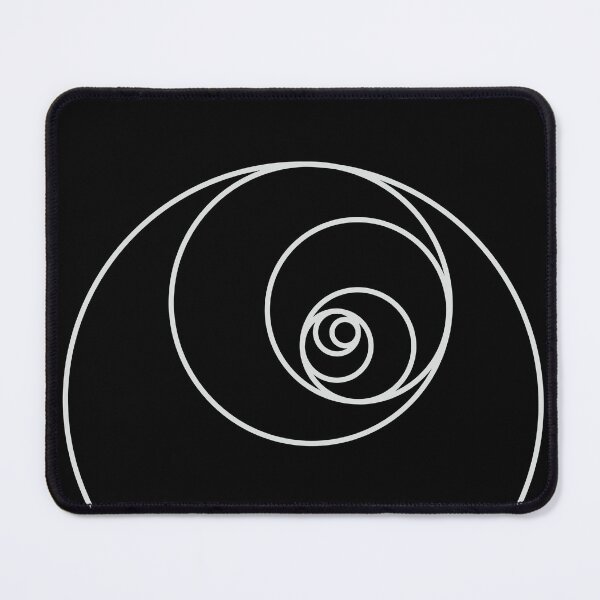 Item preview, Black Golden Ratio Spiral Fibonacci Sequence Circles designed and sold by ghost888.