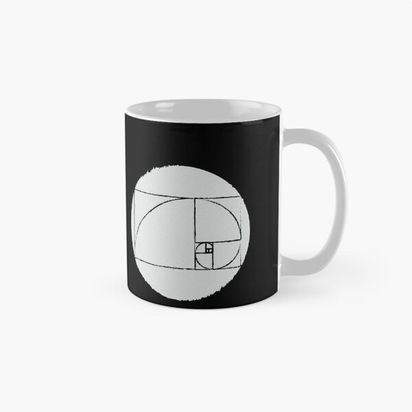 Item preview, White Circle Golden Ratio Spiral Fibonacci Sequence Sketch  designed and sold by ghost888.