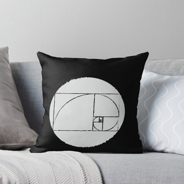 Item preview, White Circle Golden Ratio Spiral Fibonacci Sequence Sketch  designed and sold by ghost888.
