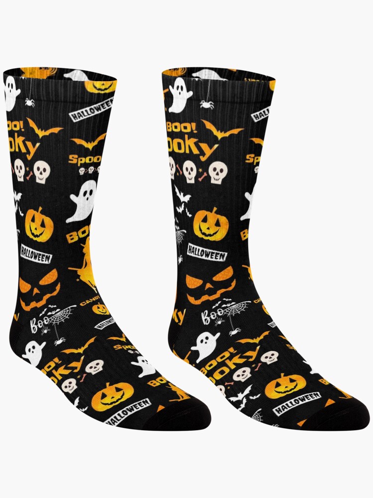 Thumbnail 3 of 5, Socks, Spooky Halloween Pattern designed and sold by FlippinTurtles.