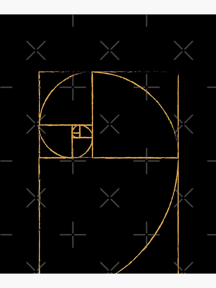 Yellow Golden Ratio Spiral Fibonacci Sequence Sketch Poster For Sale By Ghost888 Redbubble