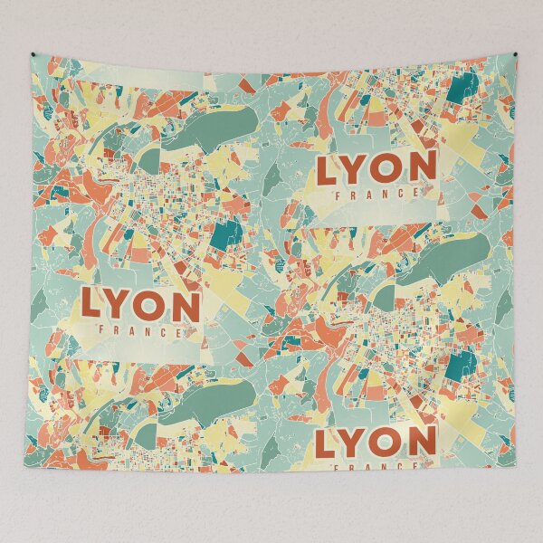 Item preview, Lyon France Map designed and sold by chrlalexandru.