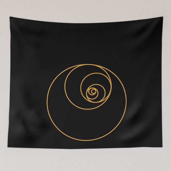 Aperçu de l'œuvre Cercles de séquence de Fibonacci en spirale du rapport d'or jaune créée et vendue par ghost888.