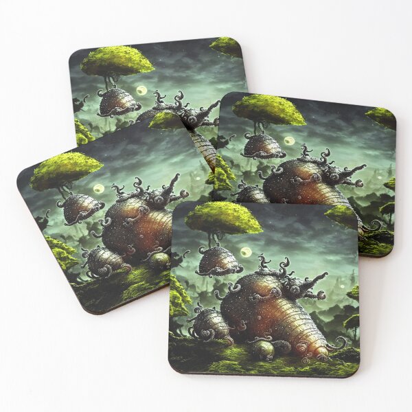 Item preview, A very spiky alien battlesnail with tentacles and friends in alien planet setting I (extra sharp) designed and sold by BrachiaST.