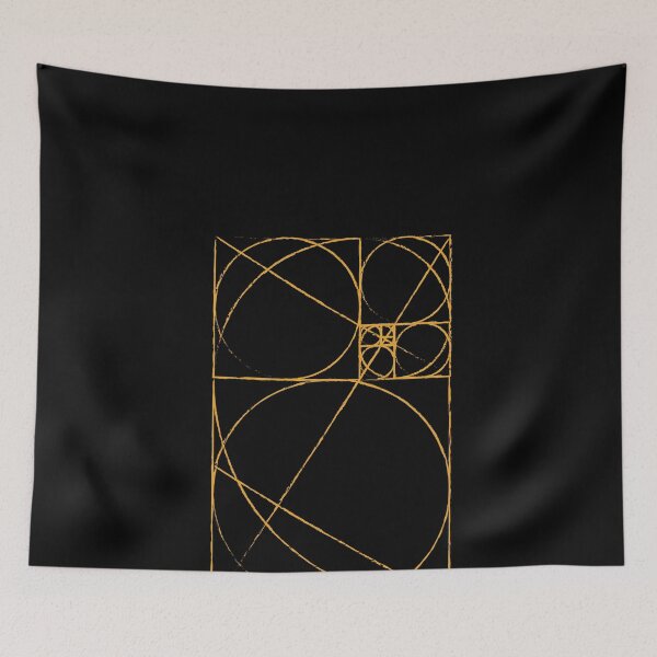 Item preview, Yellow Golden Ratio Spiral Fibonacci Sequence Circles and Squares designed and sold by ghost888.
