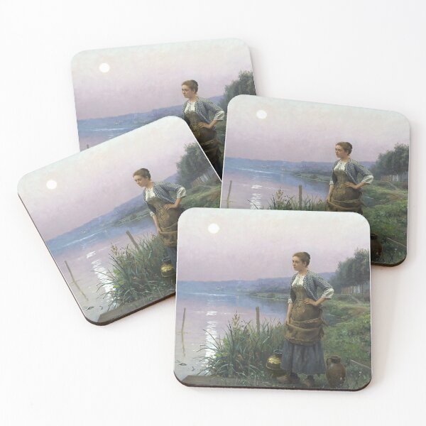 Item preview, CLAIR DU LUNE in MOONLIGHT : Vintage 1893 Young Woman Oil Painting Print designed and sold by posterbobs.