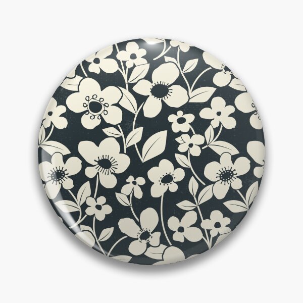 Item preview, Retro Flower Field - Slate Gray designed and sold by appleyards.