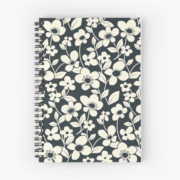 Item preview, Retro Flower Field - Slate Gray designed and sold by appleyards.