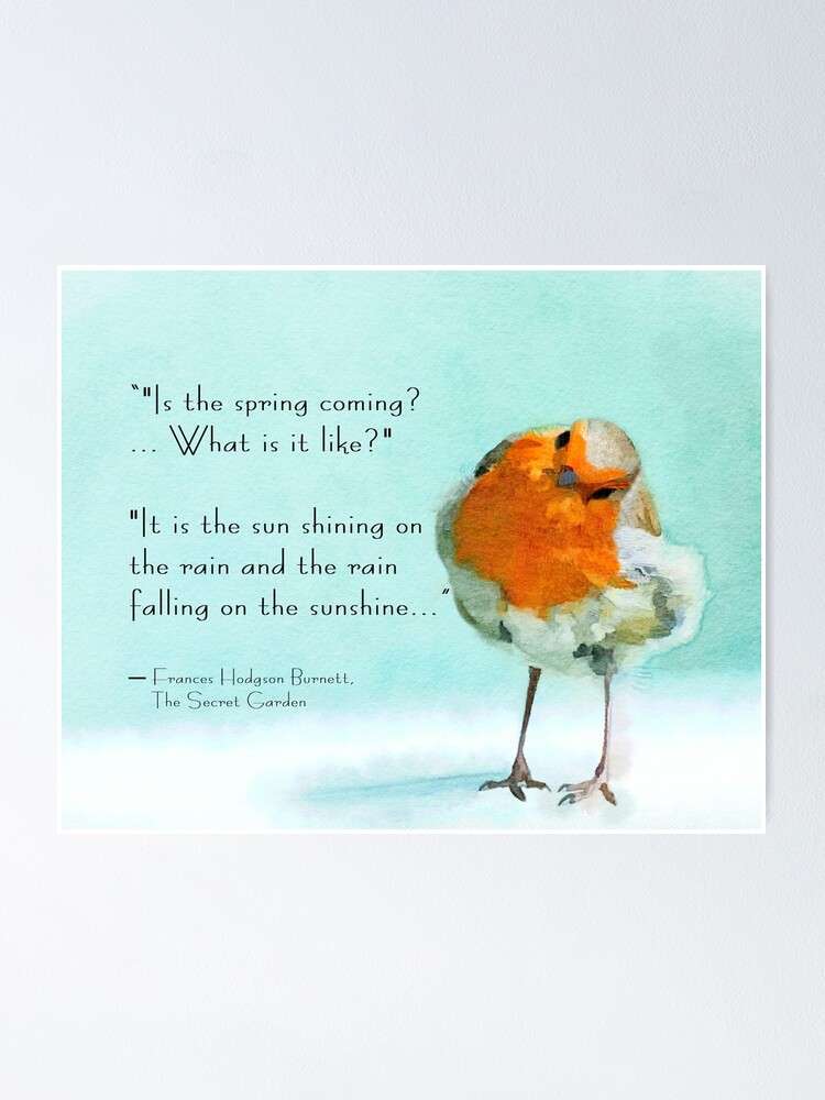 "Robin Bird, Secret Garden Quote" Poster by ChezLorraines