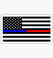 Thin Blue Red Line American Flag Sticker