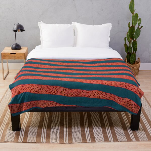 Aperçu de l'œuvre Motif rayé minimaliste de textile africain de vagues diagonales multicolores rustiques créée et vendue par CrowBerryCream.