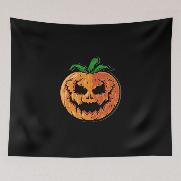 Aperçu de l'œuvre Halloween Scary Evil Pumpkin Funny Pumpkin Head créée et vendue par SilverOrGold.