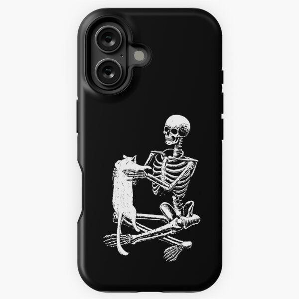 Artikel-Vorschau von Gruseliges Skelettspiel mit Katze Lustiger Katzenliebhaber Halloween, designt und verkauft von Nepaz-Designs.