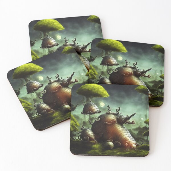 Item preview, A very spiky alien battlesnail with tentacles and friends in alien planet setting II (soft touch) designed and sold by BrachiaST.