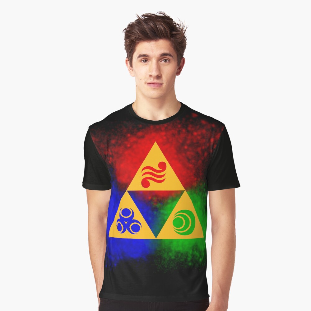 Triforce with Goddess Symbols Graphic T-Shirt