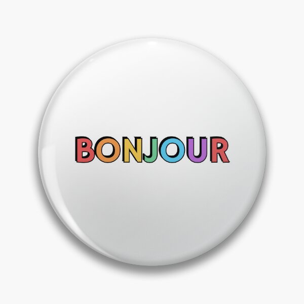 Item preview,  BONJOUR - French for good day, good morning  rainbow text designed and sold by Inspirationmotivation.