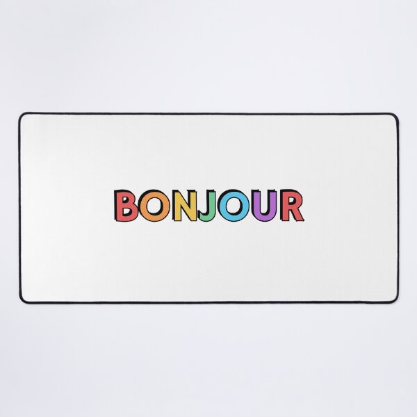 Item preview,  BONJOUR - French for good day, good morning  rainbow text designed and sold by Inspirationmotivation.