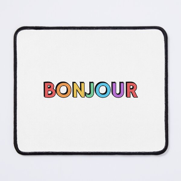 Item preview,  BONJOUR - French for good day, good morning  rainbow text designed and sold by Inspirationmotivation.