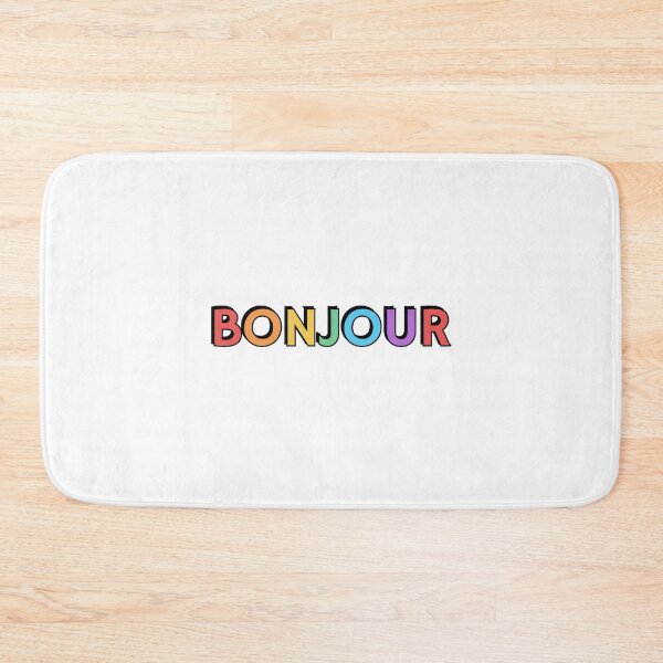 Item preview,  BONJOUR - French for good day, good morning  rainbow text designed and sold by Inspirationmotivation.