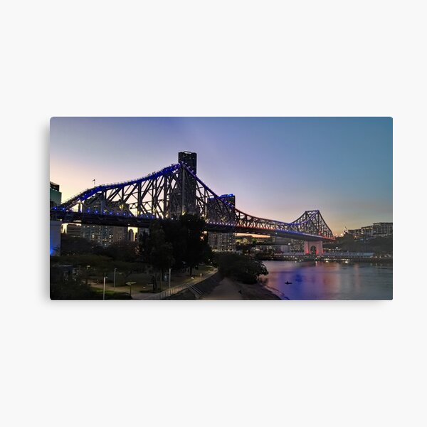 Item preview, Brisbane Storey Bridge Blue Hour designed and sold by MyIslandByDrone.