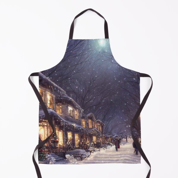 Artikelvorschau, Viktorianisches Dorf im Vintage-Stil im Winter Heiligabend und es schneit Victoriana entworfen und verkauft von CGSGraphics.