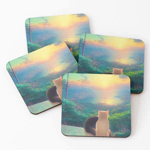 Item preview, Cat staring at the sunset Cat couple staring at the sunset designed and sold by aventi24.