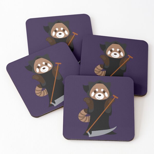 Item preview, Red panda disguised as a grim reaper for Halloween designed and sold by Samuel-Ruhland.
