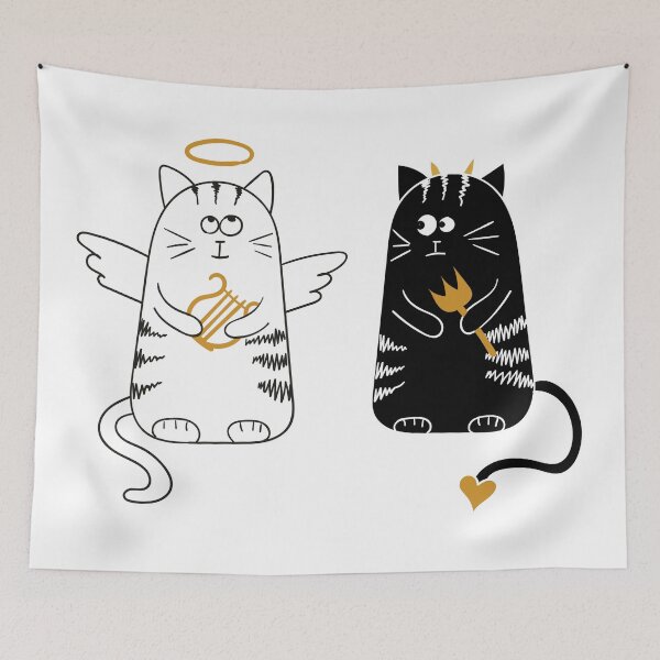 Item preview, White angel and black devil designed and sold by MossyAndPearl.