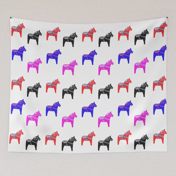 Item preview, Dalarna horse set, Dala horse, Dalahäst, Collage, Willow Days designed and sold by avit1.