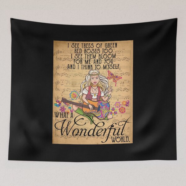 Item preview, Music Sheet Wonderful World Guitar Hippie designed and sold by meachsmileyr11.