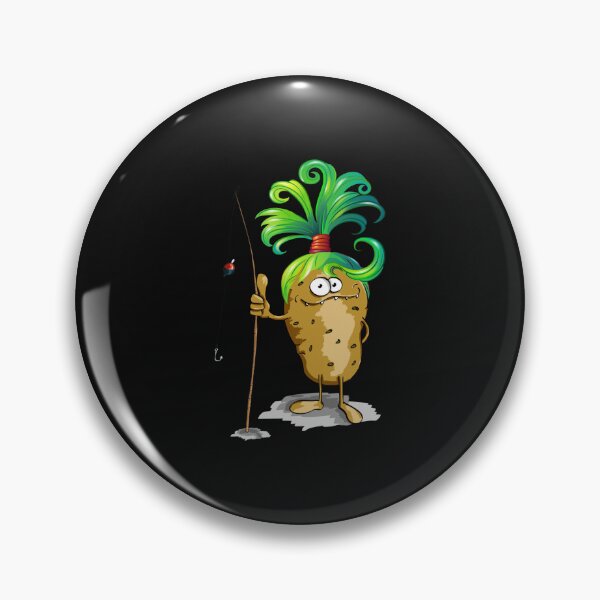 Item preview, Tall Monster Fisher Potato With Fishing Rode Rocking Its Green Wig  designed and sold by Ontornonano.