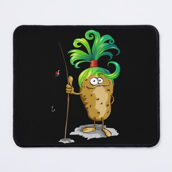 Item preview, Tall Monster Fisher Potato With Fishing Rode Rocking Its Green Wig designed and sold by Ontornonano.