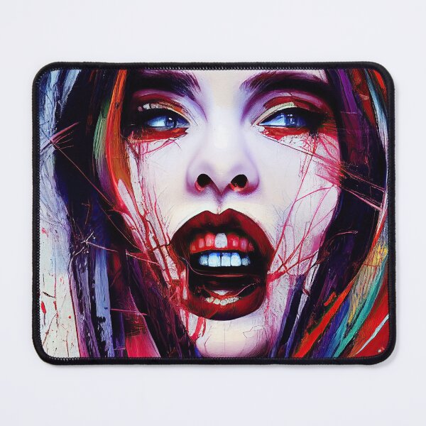 Item preview, Woman face portrait in weird abstract style designed and sold by mrlongfield.