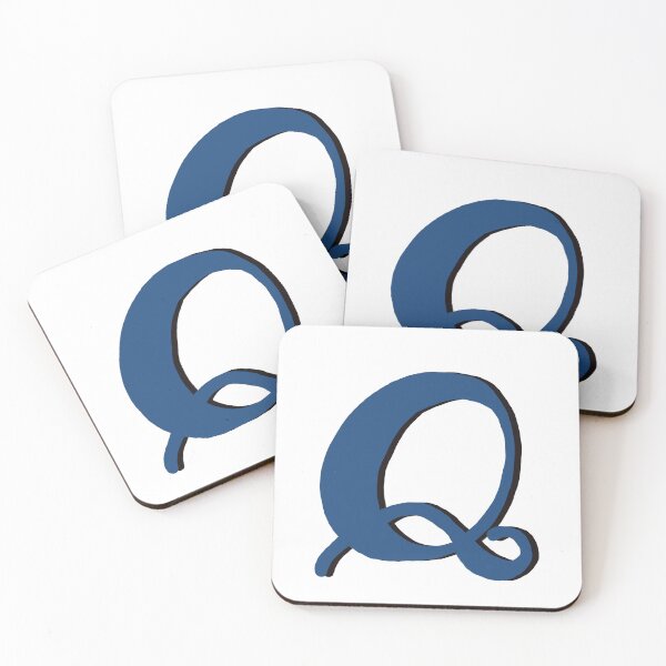 Item preview, Letter Q blue initial monogram alphabet Q capital q designed and sold by Antique-Gifts.