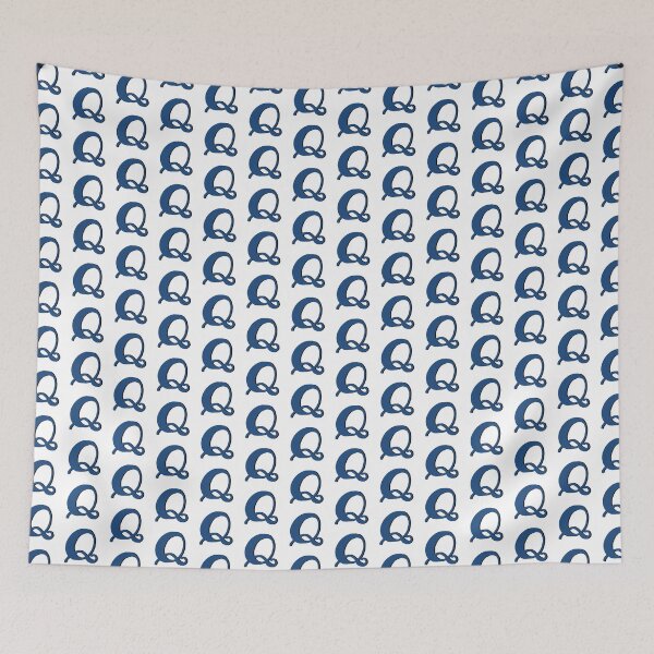 Item preview, Letter Q blue initial monogram alphabet Q capital q designed and sold by Antique-Gifts.