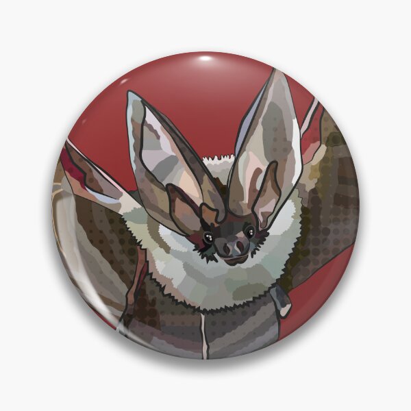 Item preview, Bat Illustration by BeeFoxTree, Long Eared Bat - Red Background designed and sold by BeeFoxTree.