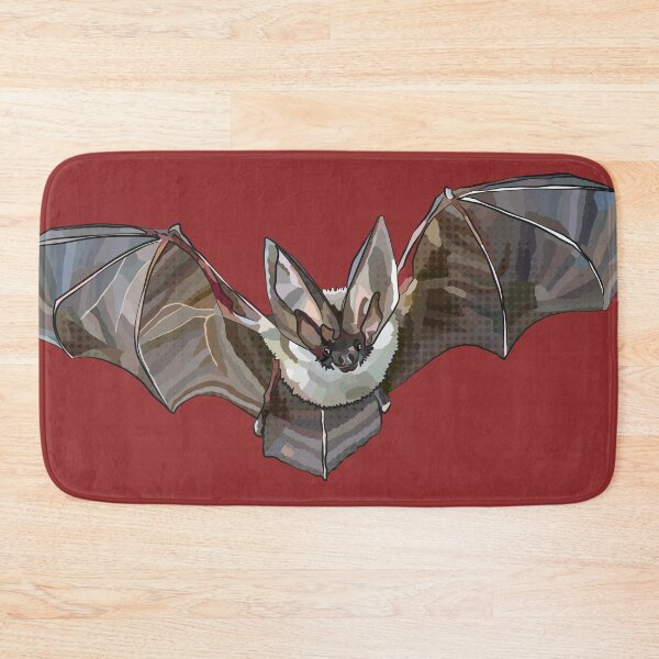 Item preview, Bat Illustration by BeeFoxTree, Long Eared Bat - Red Background designed and sold by BeeFoxTree.