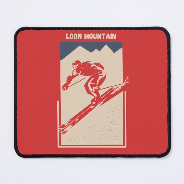 Item preview, Loon Mountain in Lincoln, Grafton, New Hampshire, USA, North America - Vintage Red Ski Poster for Mountain Alpine Skier designed and sold by Vintage-TM.